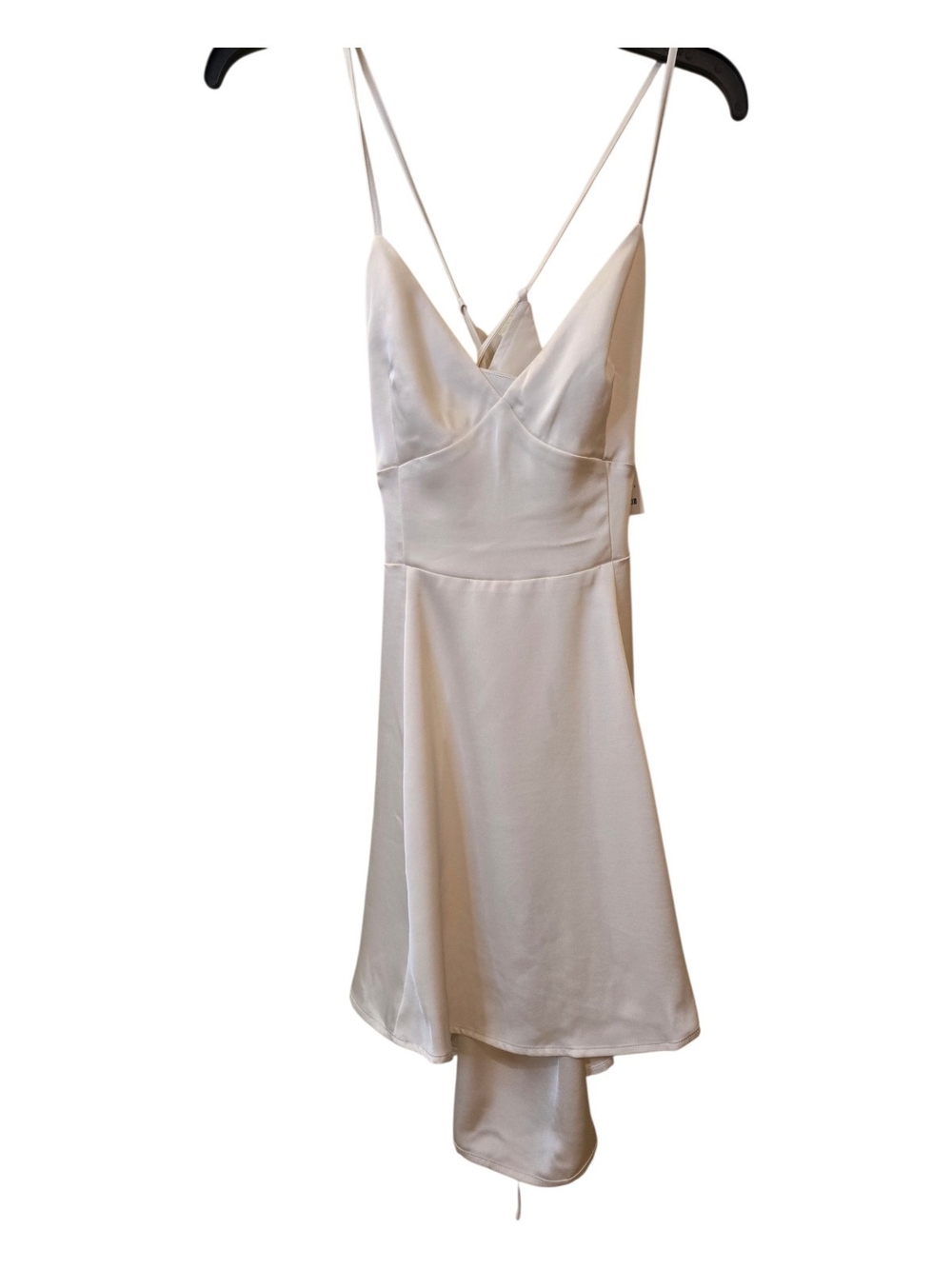 BP Satin Slip Dress with Spaghetti Straps Crossover - Cream White NWOT Size M